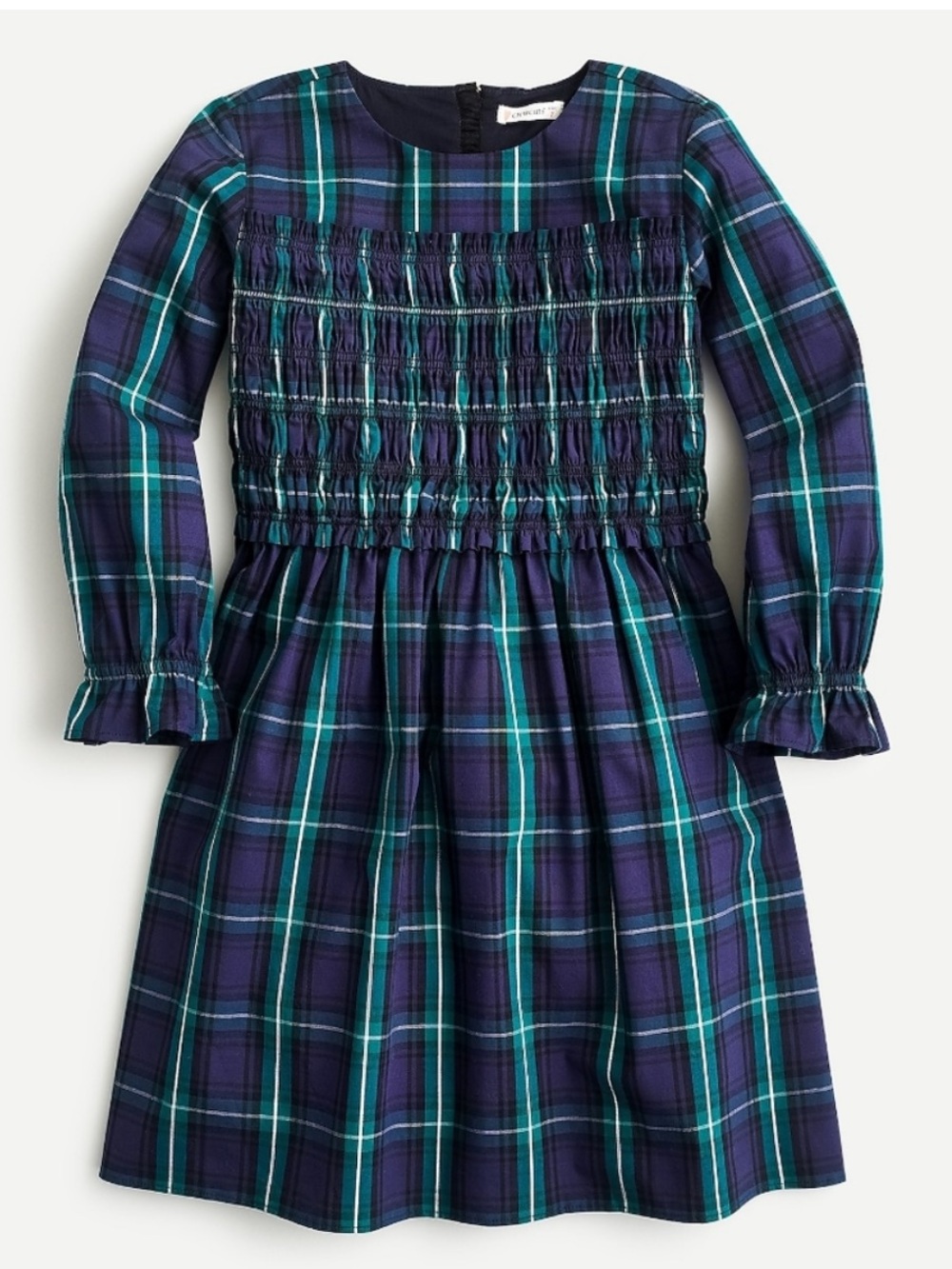 J CREW crewcuts Girls' Smocked Black Watch Plaid Dress | Size 12